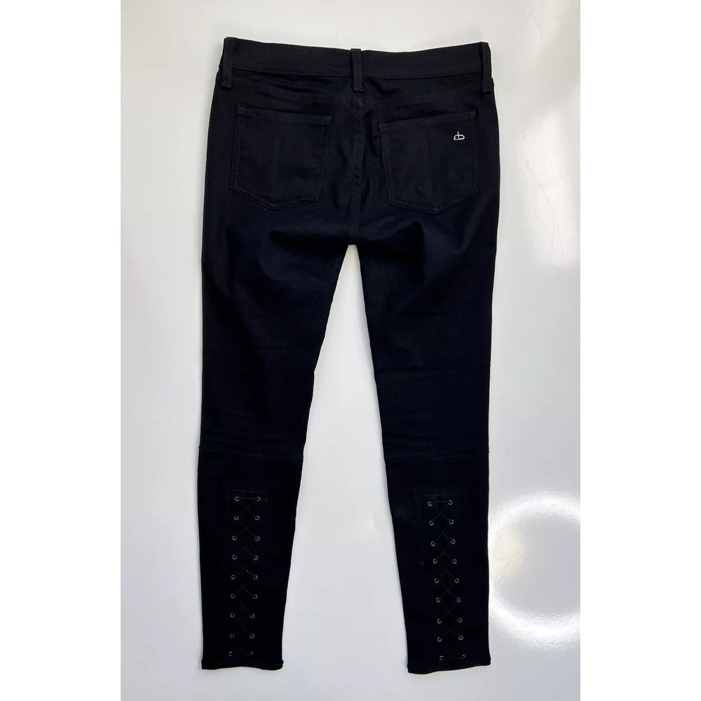 Rag & Bone Devi‎ Lace Up Skinny Jeans / Midnight Black / Women's 27 - Picture 5 of 6